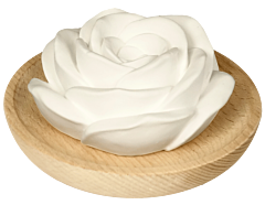 Farfalla, Gesichts- &Körperpflege Duftstein Rose mit Holzteller 