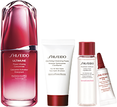Shiseido Ultimune Holiday Kit = Power Inf.Conc.50ml + D.P.Clarif.Cleans.Foam 30ml + D.P.Treatm.Softener 30ml + Power Inf. Eye Conc. 3ml